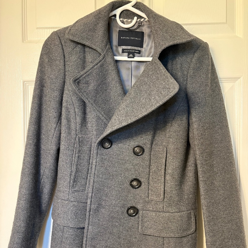 Banana Republic wool peacoat XS, gray